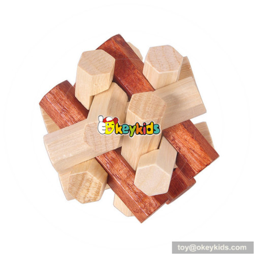 Wholesale hot sale customized Luban lock wooden puzzle toy W11C032