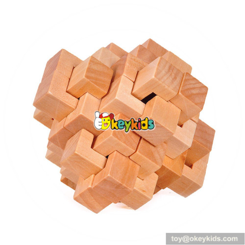 Wholesale early education wooden unlocked puzzle toy for kids W11C036