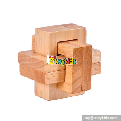 Wholesale vintage style wooden cube puzzle toy for skill training W11C041