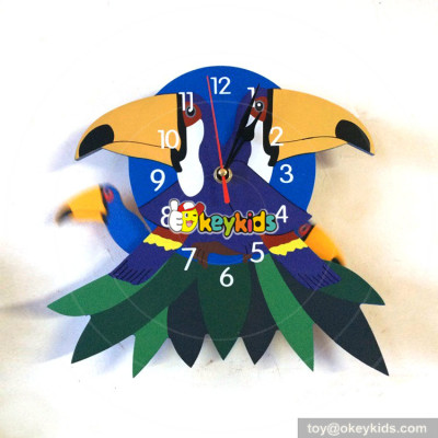 wholesale multi color cat and mouse pattern wooden wall clock for sale W14K023