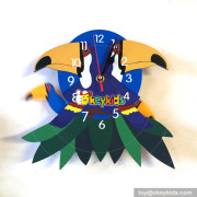 most popular wooden wall clock with decorative photo frame W14K026