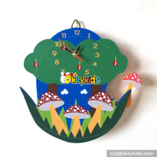 customized wood frog pattern wall clock for kids W14K027