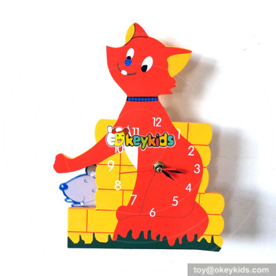 customized wood frog pattern wall clock for kids W14K027