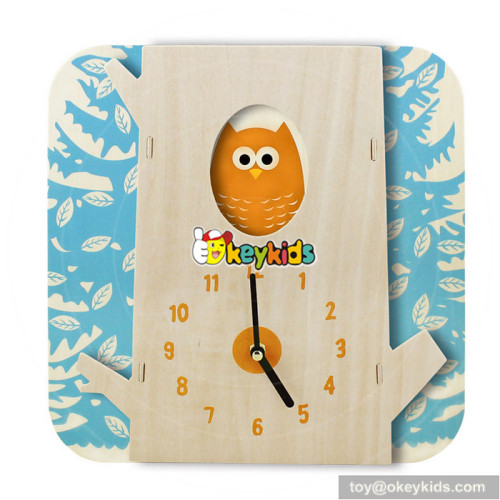 wholesale number and time wooden puzzle alarm clock for sale W14K006