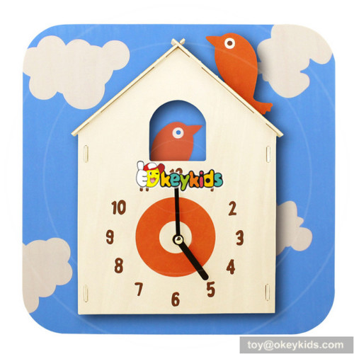 Wholesale custom baby wooden funny alarm clocks for sale W14K007