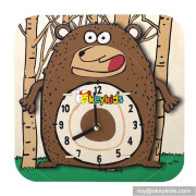 high quality cartoon wooden alarm clock puzzle for sale W14K013