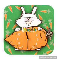 most popular toddlers wooden clock shaped toy for sale W14K014