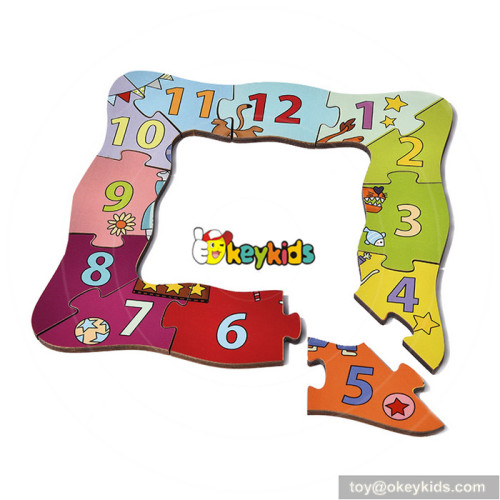 most popular toddlers wooden clock shaped toy for sale W14K014