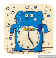 preschool educational children wooden teaching clock W14K015
