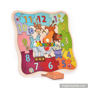 wholesale best sale children wooden clock puzzle W14K016