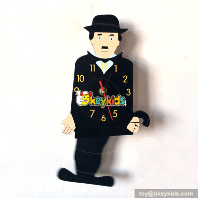 customize cartoon style wooden wall room clock W14K032