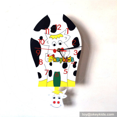 lovely wooden baby cows wall clock used in home W14K037