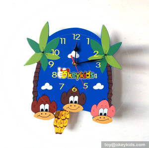 customize style wooden kids wall clock for home decoration W14K039