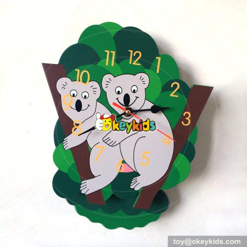 personalised creative monkey wooden boys alarm clock for sale W14K042
