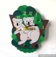 new arrival useful wooden animals wall clock for children W14K043