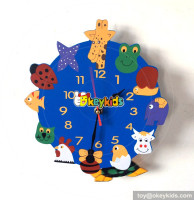 lovely style wooden animals wall clock for girls bedroom W14K046