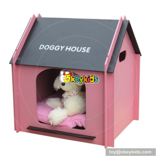 best sale lovely children pink wooden dog bed for sale W06F004A