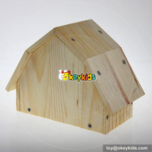 high quality natural outdoor hanging wooden bird house W06F012