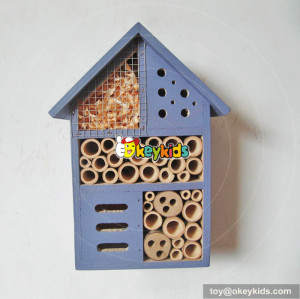 most popular handmade bee house natural wooden insect house W06F029