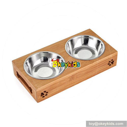 lovely style wooden automatic pet feeder for animals use W06F057