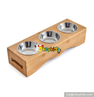 New hottest pet feeder wooden 3 bowl cat feeder W06F061