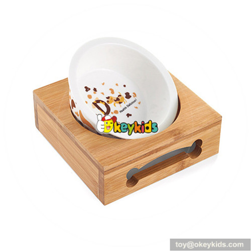 New hottest pet feeder wooden 3 bowl cat feeder W06F061