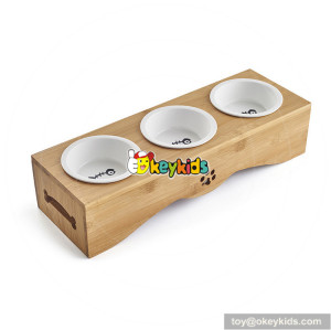 New hottest pet feeder water food wooden cat food bowls W06F062