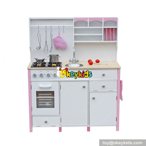 wholesale hottest sale girls pretend play toys wooden pink toy kitchen W10C281