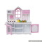 Wholesale fashionable house shape wooden pink kitchen set toy for kids W10C336