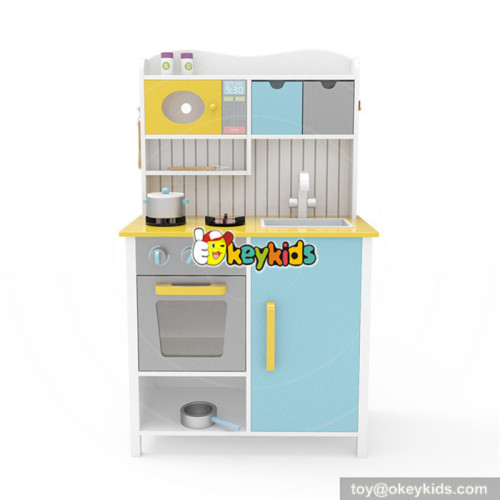 Wholesale funny kindergarten toy wooden kitchen play set for children W10C356