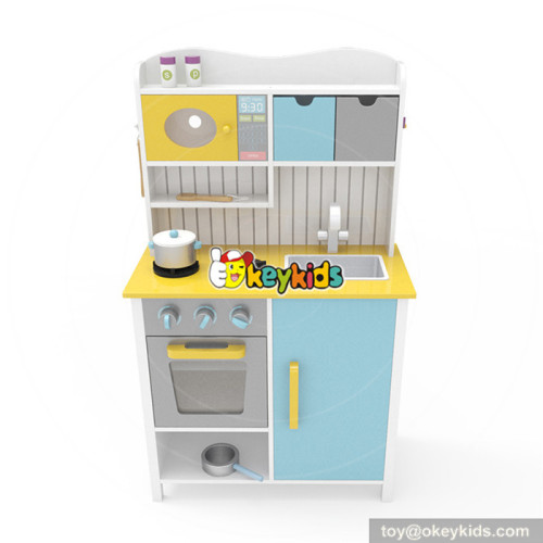 Wholesale funny kindergarten toy wooden kitchen play set for children W10C356