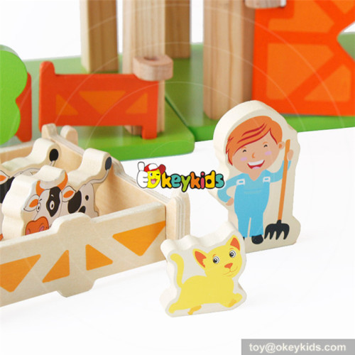 Wholesale popular diy assemble toy wooden farm dollhouse for kids W06A255