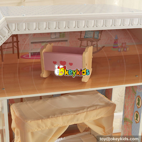Okeykids Luxurious doll furniture toy wooden girls dollhouse for kids W06A218