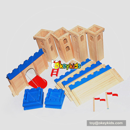 Okeykids New hottest children creative buildings wooden toy castle for kids W06A257