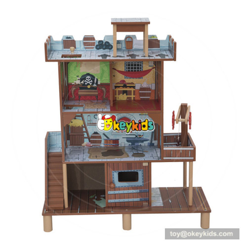 Okeykids Miniature Wooden Boy Dollhouse in Pirate Bay W06A283
