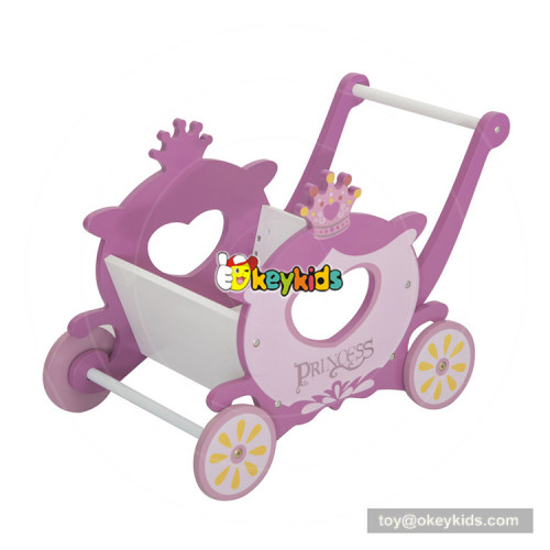 2018 New design princess style wooden baby stand up walker for girls W16E098