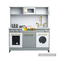 Okeykids preschool wooden kids pretend kitchen with cooking kit W10C358