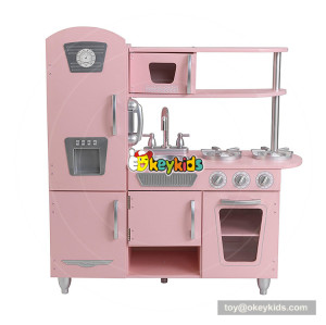 Okeykids pink wooden large play kitchen for kids W10C363