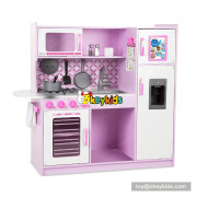Okeykids  pink wooden kitchen set toy for toddlers EQ training W10C364