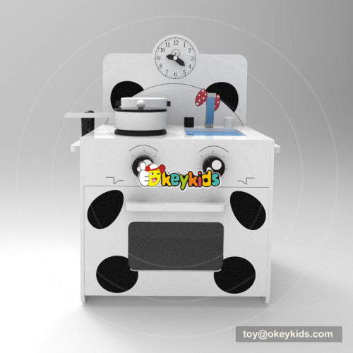 Okeykids original design cartoon wooden small play kitchen for kids W10C380