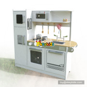 Okeykid new original design children white wooden toy kitchen with sounds W10C382