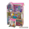 Okeykids wooden doll house toy with furniture for kids W06A263