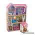 Okeykids wooden doll house toy with furniture for kids W06A263