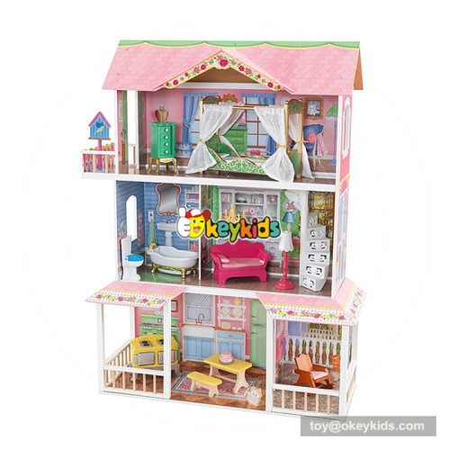 Okeykids  fashion wooden barbie dream castle dollhouse toy W06A267