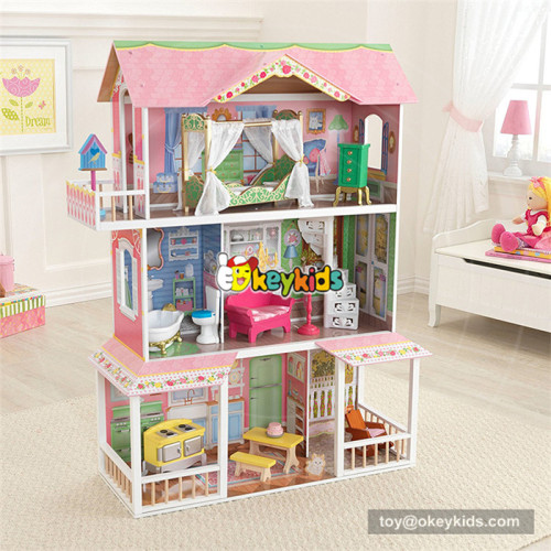 Okeykids  fashion wooden barbie dream castle dollhouse toy W06A267