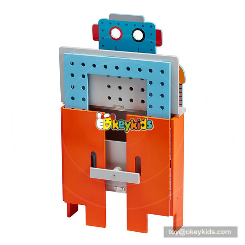 Wholesale robot shape tool platform wooden educational toys for kids W03D093