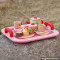 new design pink children wooden tea set toy W10B181