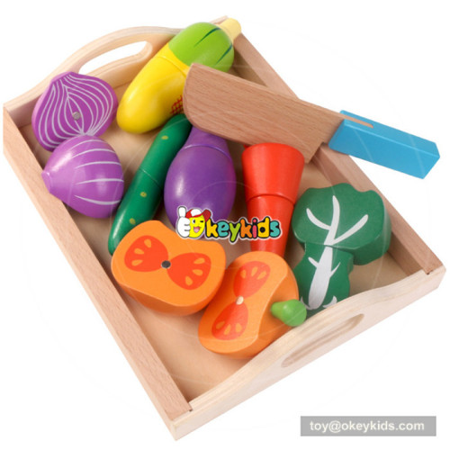 Best gift funny pretend toy wooden cutting vegetables toy for baby W10B200