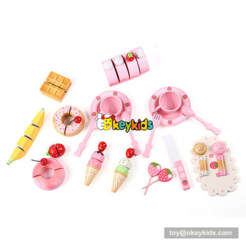 Wonderful wooden pretend afternoon tea set toy cutting dessert toy for baby W10B208