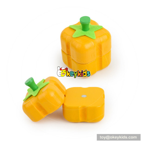 early hand training toy pretend food wooden vegetables cutting toy for baby W10B212